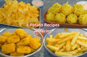 4 Amazing Potato Recipes!! Collections ! French Fries , Potato Snack , Potato Chip, Potato Sticks