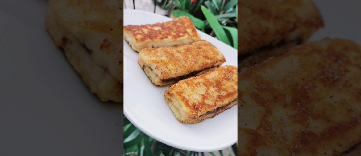 Nutella Stuffed French Toast Sticks |Easy Nutella Recipes |Nutella And Bread Snack #shorts #recipe