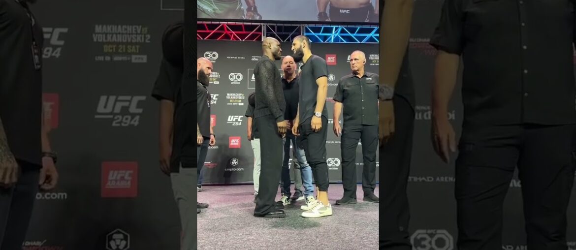 Chimaev and Usman's face off got tense #shorts