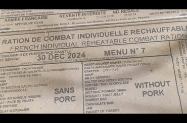 Live Ration Review -- French RCIR Comparison Plus First Meal 2018 Menu 1