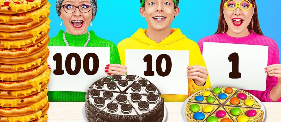 100-LAYER CHALLENGE | Granny and Me in the Ultimate Food Battle! Amazing Food Tricks by 123 GO! FOOD 100-LAYER CHALLENGE | Granny and Me in the Ultimate Food Battle! Amazing Food Tricks by 123 GO! FOOD