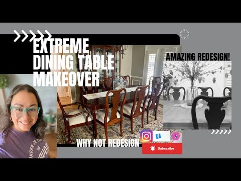 Extreme Dining Table Makeover | From Vintage to Modern | Bare Wood Look Table | Painted Chairs Extreme Dining Table Makeover | From Vintage to Modern | Bare Wood Look Table | Painted Chairs