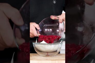 Very simple but delicious fluid gel recipe! Raspberry fine dining #shorts