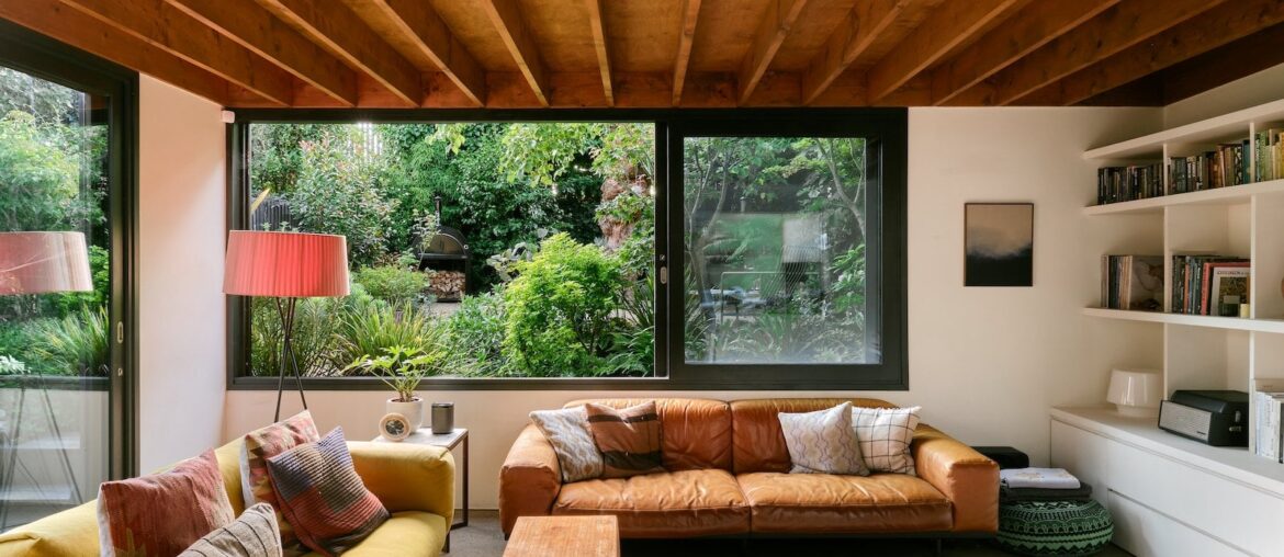 Lush garden views from a modern extension to a three-bedroom Victorian terrace, Brixton, Lambeth, south London, UK [1600x1067]