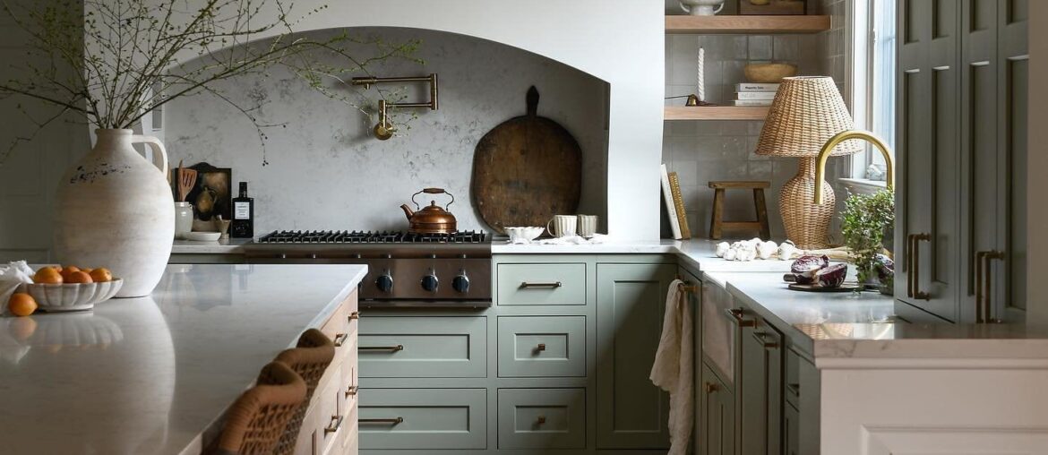 Kitchen with muted tones in Fox Chapel, Allegheny County, Pennsylvania [1400x1800]