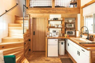 Living Room View of a 200 Sq Ft Tiny House in Tennessee [720 x 900]