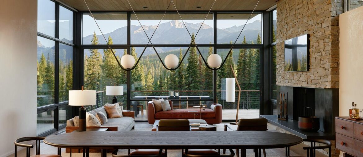 Living and Dining in Basecamp Residenceby CLB Architects[1485 x 1000] Big Sky, USA