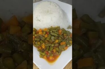 (Rice + French Beans) Girl Dinner #cooking #food #recipe