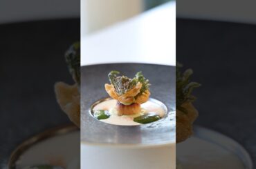 Scallop roe crisp or cracker! Fine dining cooking #shorts