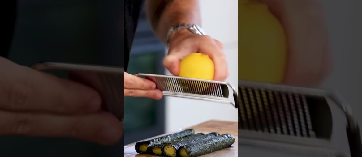 A leek & nori mosaic! Fine dining vegan recipes #shorts