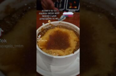 THE FRENCH ONION SOUP DOES NOT LOOK APPETIZING - CARNIVAL CRUISE SHIP DISASTER