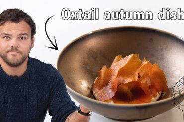Perfect autumn dish! Braised oxtail with crispy autumn leaves | Fine dining cooking