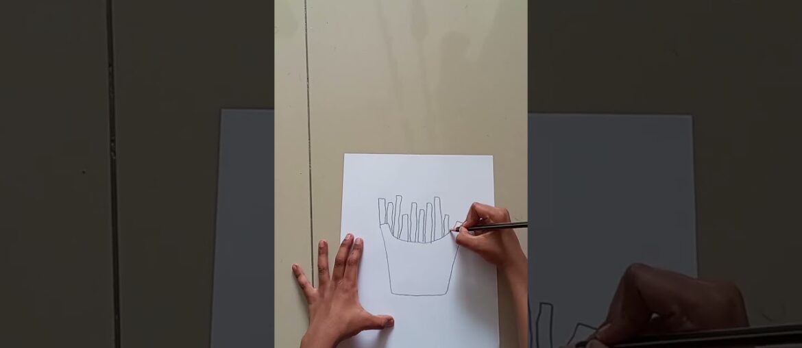 crazy tiger arts. easy realistic french fries drawing