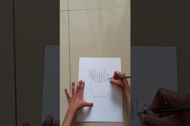 crazy tiger arts. easy realistic french fries drawing