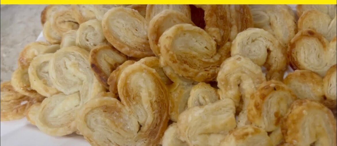 French Hearts Cookies Recipe | 2 Ingredients Puff Pastry French Hearts at Home