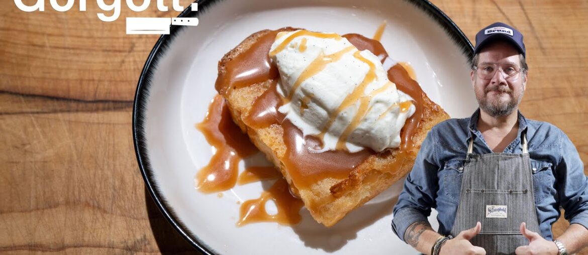 Indulge in Gourmet French Toast: Salted Caramel and Chantilly Cream Delight Indulge in Gourmet French Toast: Salted Caramel and Chantilly Cream Delight