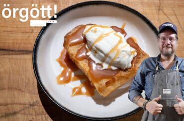 Indulge in Gourmet French Toast: Salted Caramel and Chantilly Cream Delight