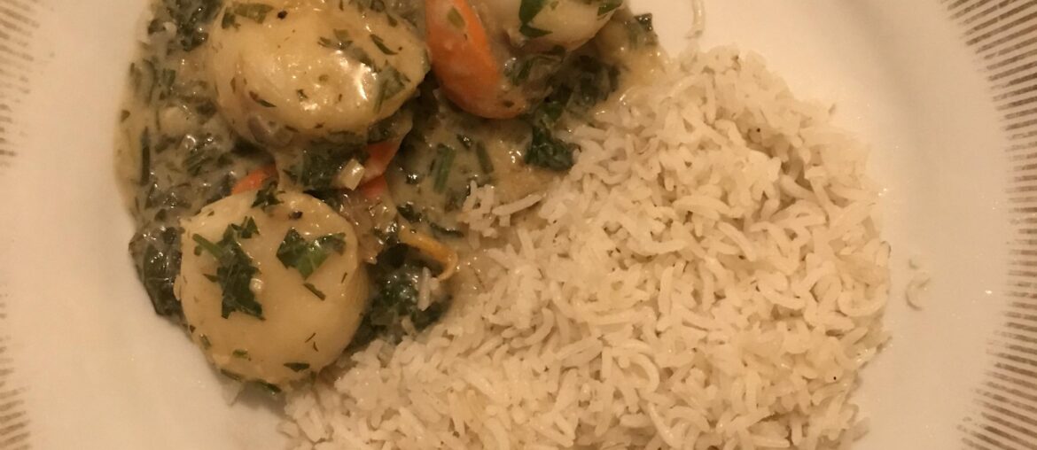 Noix de saint Jacques à la crème.