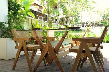 Jeanneret Dining Table and Armchair Set by France & Son