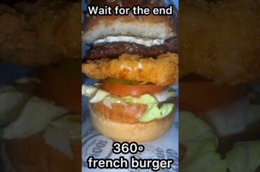 French Big burger 360 degree shots. #burger #europeinfo #food #shorts #vlogs #youtubeshorts #viral
