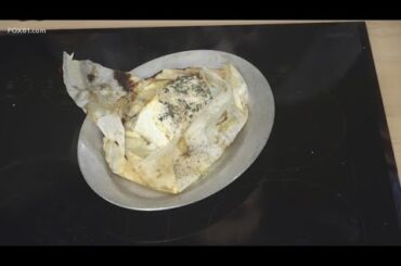 French comfort meal Halibut en Papillotte from Le Mazet