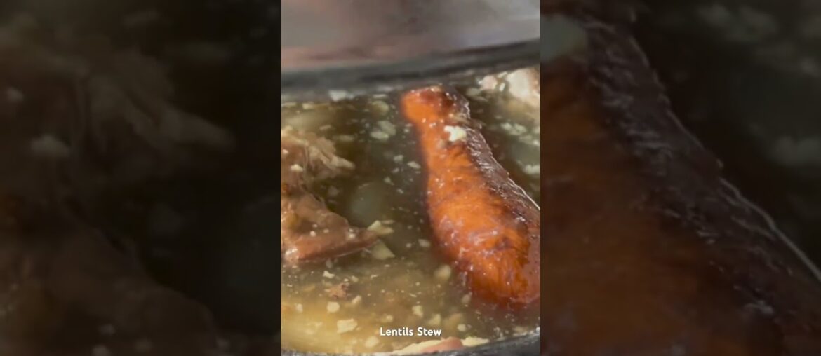 French Green Lentils Stew with Salted Pork #shorts #cooking #youtube #reels #