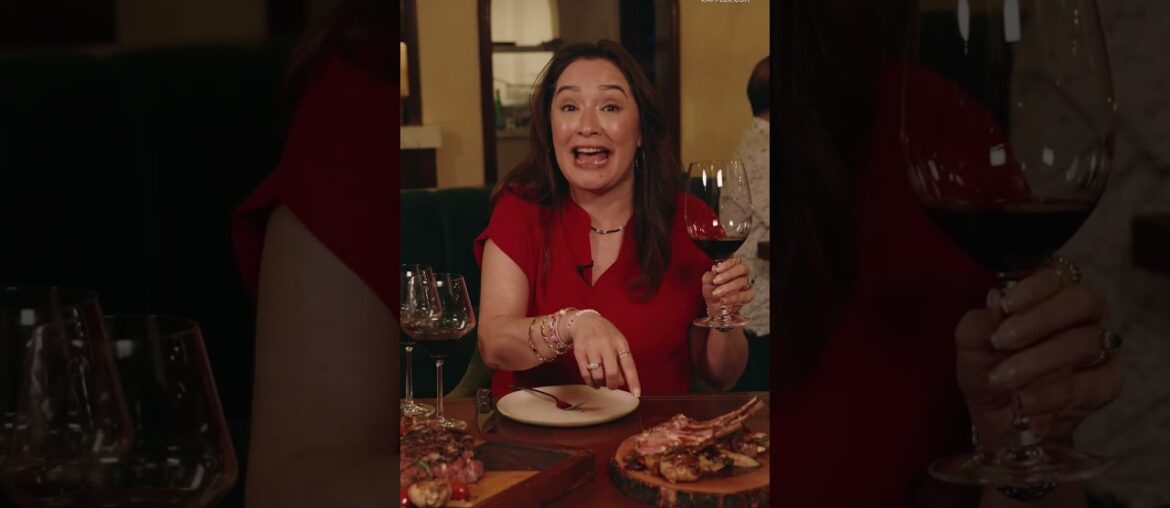 Which would you pair with red wine: Angus Ribeye Steak or Herb-crusted Lamb Rack? #Kitchen143