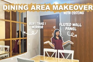 Dining Area Makeover / Fluted Wall Panel + Mirror (DIY)