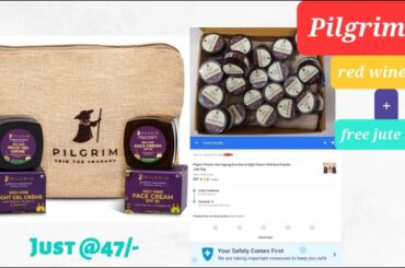 Pilgrim red wine face cream SPF 30 & red wine night gel creme| free jute bag | #unboxing | #bbdsale