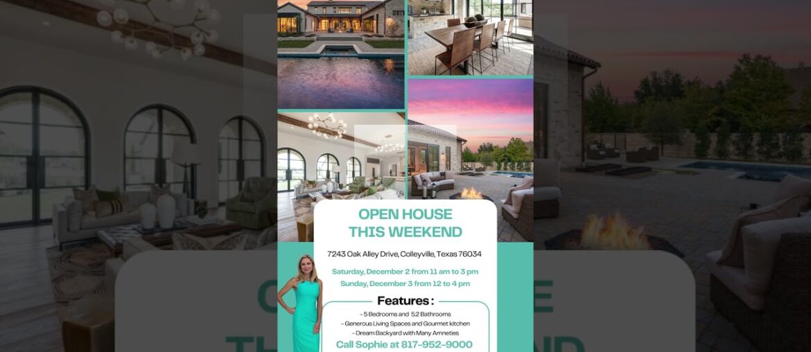 OPEN HOUSES THIS WEEKEND – Dream Home – 7243 Oak Alley, Colleyville, Texas OPEN HOUSES THIS WEEKEND - Dream Home - 7243 Oak Alley, Colleyville, Texas