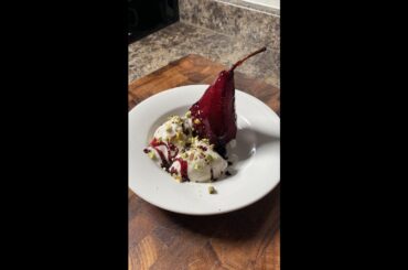 Red Wine Poached Pears