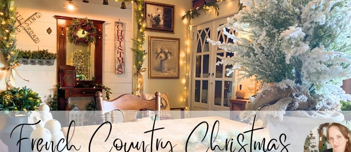 French Country Christmas Decorate With Me 2023 | Styling an Entryway & Dining Room | Moody Decor