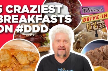 TOP 5 Most-Insane Breakfasts in #DDD Video History with Guy Fieri | Food Network