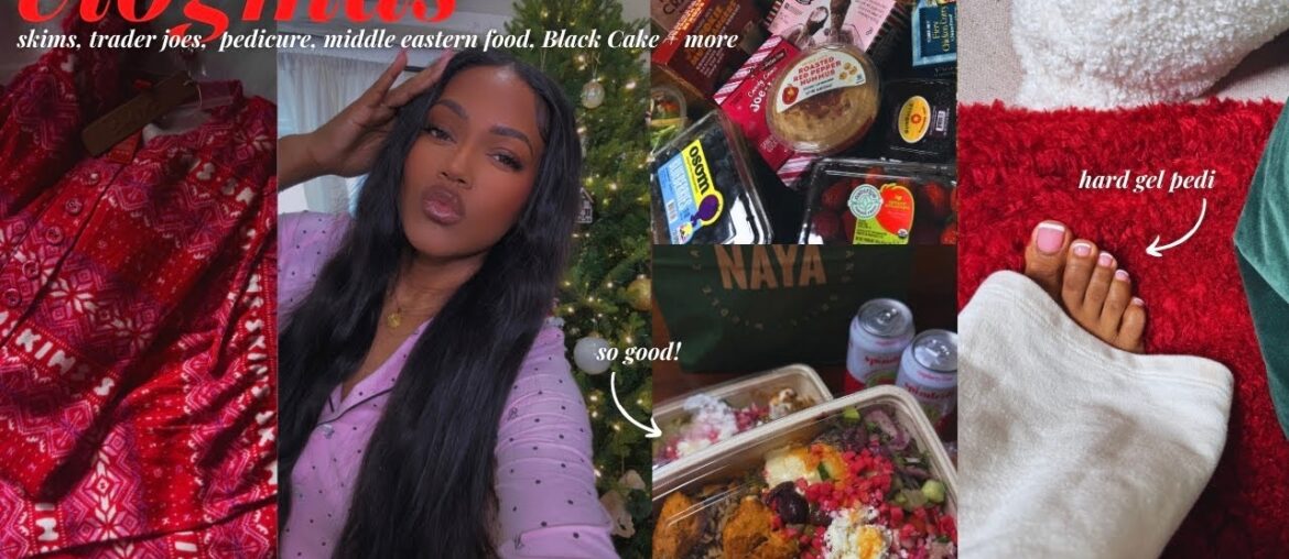 VLOGMAS | Trader Joe's Haul, French Pedicure, Black Cake on Hulu, Trying NAYA Middle Eastern Food