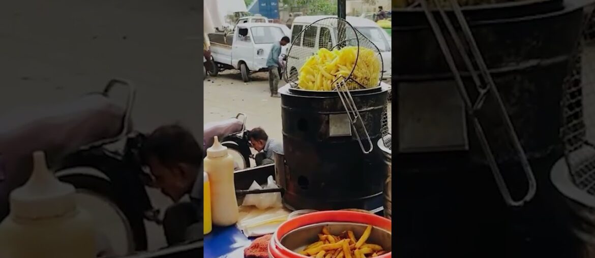 Kid selling french fries