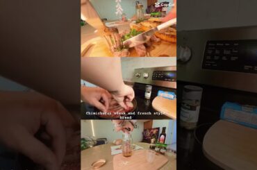 Chimichurri steak and french style bread #chimichurri #steak #frenchbread #dinner #homemade