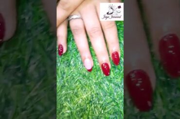 Nail Extension wine nailpaint with 2 finger french #shorts #youtubeshorts #nailart #french#extension