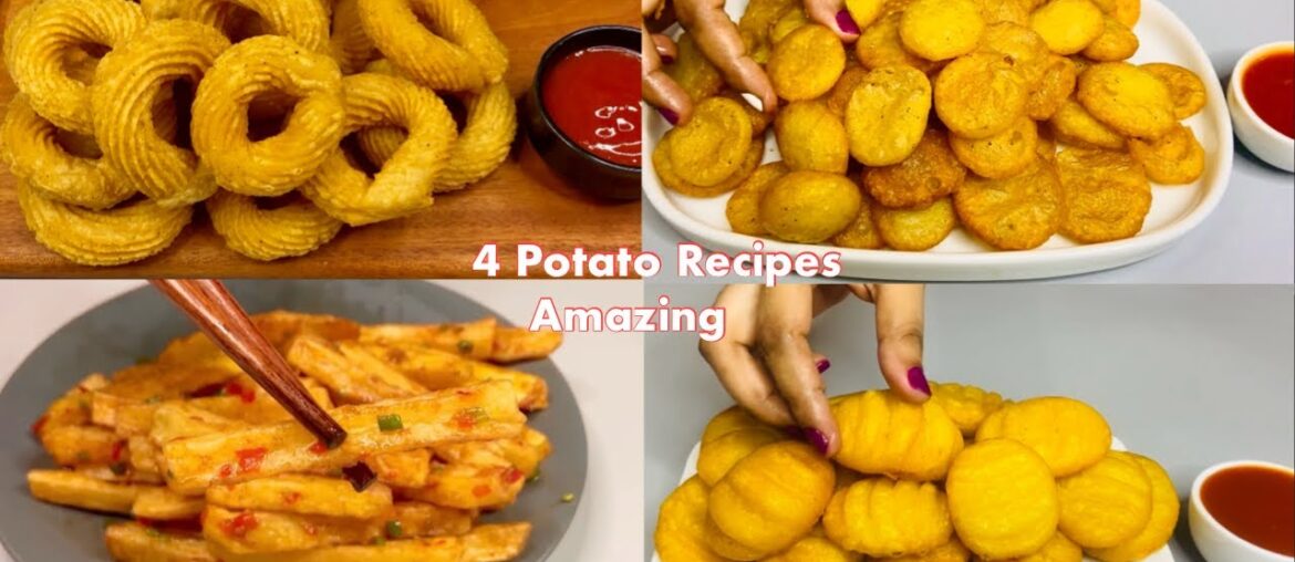 4 Amazing Potato Recipes ! Collection ! French Fries , Potato Snacks , Potato Sticks , Potato Chips 4 Amazing Potato Recipes ! Collection ! French Fries , Potato Snacks , Potato Sticks , Potato Chips