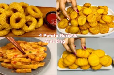4 Amazing Potato Recipes ! Collection ! French Fries , Potato Snacks , Potato Sticks , Potato Chips