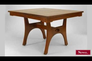 Antique Arts & Crafts (French) oak dining table with trestle