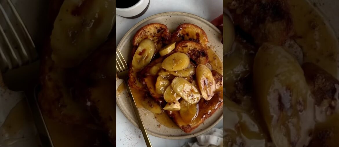 Bananas Foster French Toast #recipe #breakfast #breakfastrecipes
