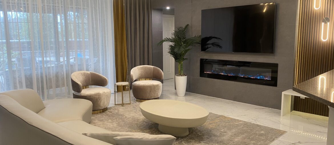 My Living Room With Beautiful Alabaster Concrete Maria Cofee Table, from Rove Concepts - Natural glass fiber, Waterproof , 48 in x 32 in x 14.1 [1280x1720]