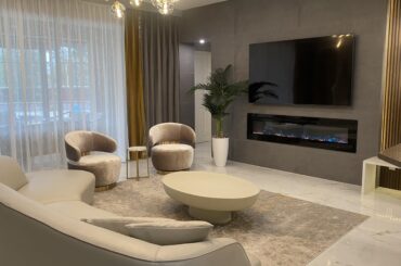 My Living Room With Beautiful Alabaster Concrete Maria Cofee Table, from Rove Concepts - Natural glass fiber, Waterproof , 48 in x 32 in x 14.1 [1280x1720]