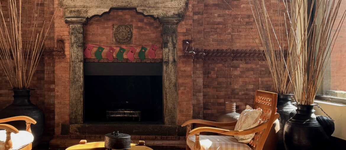 [OC] Nepalese fireplace and stockings, afternoon light - Dwarika’s Hotel in Kathmandu, Nepal [3752 x 3752]