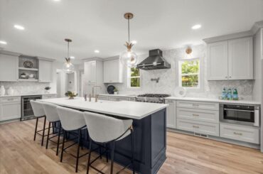 Renovation from earlier this year! Photos are a little washed out, floors are real white oak with no stain 🤷🏻‍♂️