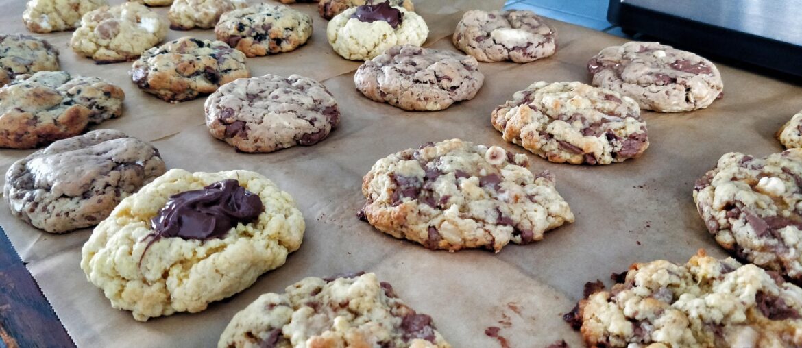 Cookies Nutella / chocolat lait raisins noisettes / kinder maxi