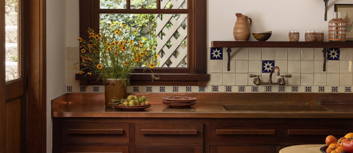 Kitchen with copper counters in a renovated 1910 Craftsman-style house, Berkeley, California [2886x3581]