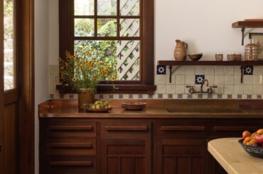 Kitchen with copper counters in a renovated 1910 Craftsman-style house, Berkeley, California [2886x3581]