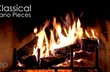Classical Piano Music & Fireplace 24/7 - Mozart, Chopin, Beethoven, Bach, Grieg, Schumann, Satie
