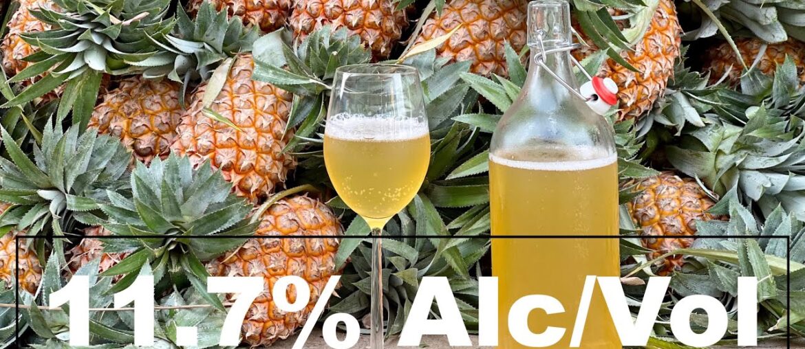 Homemade PINEAPPLE WINE with 11.7% of ALCOHOL Homemade PINEAPPLE WINE with 11.7% of ALCOHOL